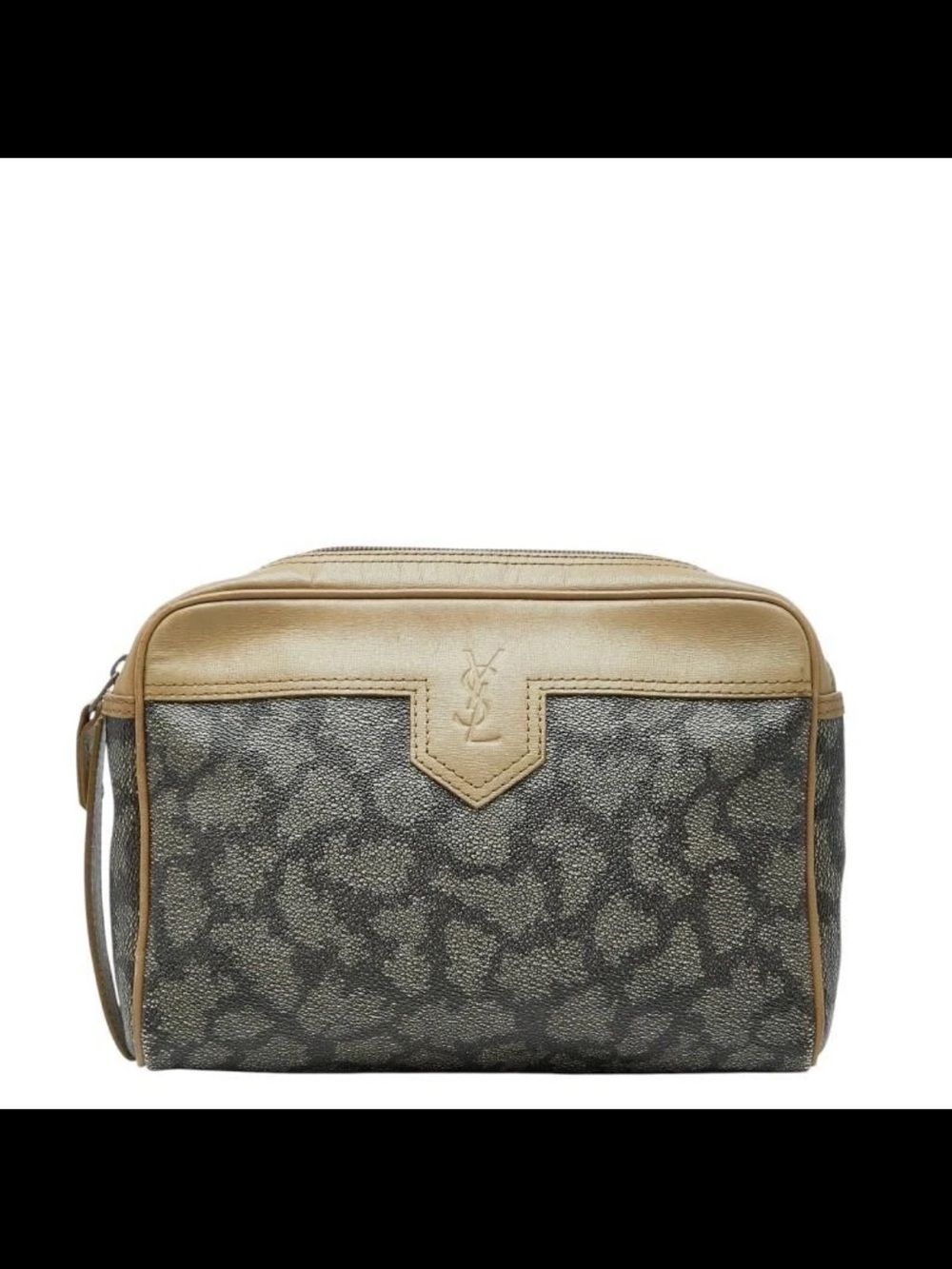 Yves Saint Laurent Tan & Gray Patterned Men's Toiletry Case
